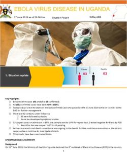 EBOLA VIRUS DISEASE IN UGANDA - Ministry of Health