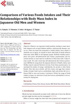 Comparison of Various Foods Intakes and Their Relationships with Body Mass Index in Japanese Old Men and Women - Scientific Research Publishing
