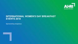 INTERNATIONAL WOMEN'S DAY BREAKFAST EVENTS 2018 - Sponsorship prospectus