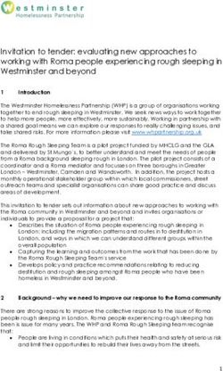 Invitation to tender: evaluating new approaches to working with Roma people experiencing rough sleeping in Westminster and beyond