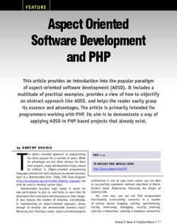Aspect Oriented Software Development and PHP
