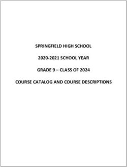 SPRINGFIELD HIGH SCHOOL 2020-2021 SCHOOL YEAR GRADE 9 - CLASS OF 2024 COURSE CATALOG AND COURSE DESCRIPTIONS