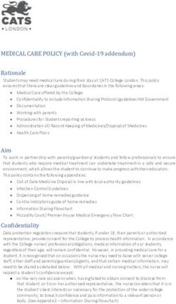 MEDICAL CARE POLICY (with Covid-19 addendum) Rationale