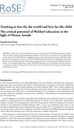 Teaching as love for the world and love for the child The critical potential of Waldorf education in the light of Hanna Arendt