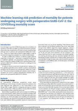 MACHINE LEARNING RISK PREDICTION OF MORTALITY FOR PATIENTS UNDERGOING SURGERY WITH PERIOPERATIVE SARS-COV-2: THE COVIDSURG MORTALITY SCORE - IRIS ...