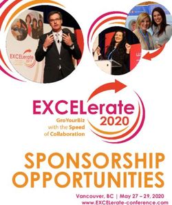 SPONSORSHIP OPPORTUNITIES - Vancouver, BC | May 27 - 29, 2020 www.EXCELerate-conference.com