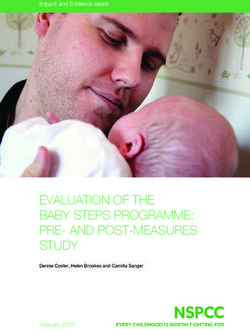EVALUATION OF THE BABY STEPS PROGRAMME: PRE- AND POST-MEASURES STUDY - IMPACT AND EVIDENCE SERIES