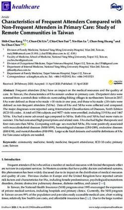Characteristics of Frequent Attenders Compared with Non-Frequent Attenders in Primary Care: Study of Remote Communities in Taiwan - Mdpi