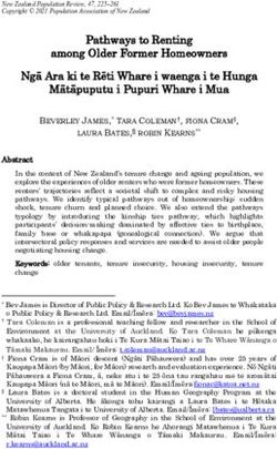 Pathways to Renting among Older Former Homeowners Ngā Ara ki te Rēti Whare i waenga i te Hunga Mātāpuputu i Pupuri Whare i Mua