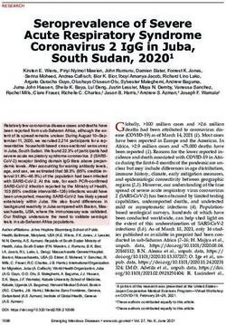 SEROPREVALENCE OF SEVERE ACUTE RESPIRATORY SYNDROME CORONAVIRUS 2 IGG IN JUBA