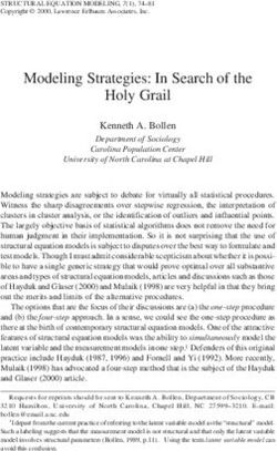 Modeling Strategies: In Search of the Holy Grail