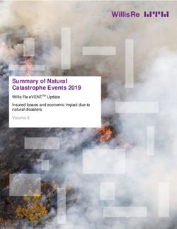 Summary of Natural Catastrophe Events 2019 - Willis Re eVENTTM Update Insured losses and economic impact due to natural disasters Volume 8