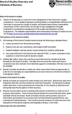 Board of Studies Overview and Schedule of Business