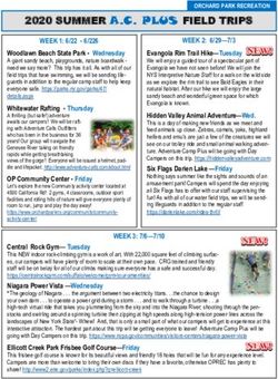 2020 SUMMER A.C. PLUS FIELD TRIPS - WEEK 1: 6/22 6/226 - Orchard Park Recreation