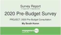 2020 Pre-Budget Survey - Survey Report My South Huron - includes rural, Crediton, Shipka, Centralia, Corbett ...