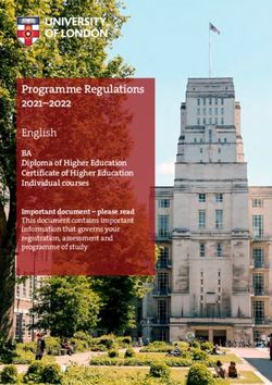 Programme Regulations 2021-2022 - English - University of ...