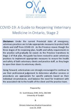 COVID-19: A Guide to Reopening Veterinary Medicine in Ontario, Stage 2