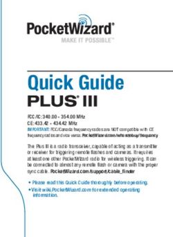 QUICK GUIDE - POCKETWIZARD