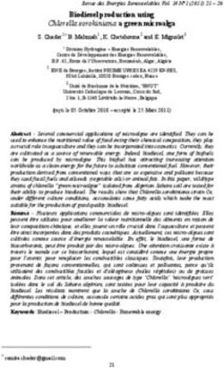 Biodiesel production using - Chlorella sorokiniana a green microalga