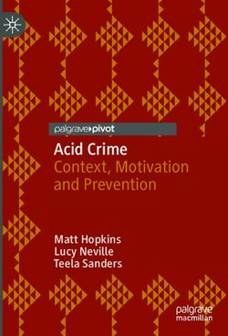 Acid Crime Context, Motivation and Prevention - Matt Hopkins Lucy Neville Teela Sanders - Media Control