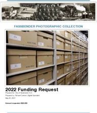 2022 Funding Request - FASSBENDER PHOTOGRAPHIC COLLECTION