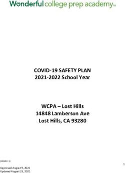COVID-19 SAFETY PLAN 2021-2022 School Year WCPA - Lost Hills 14848 Lamberson Ave Lost Hills, CA 93280