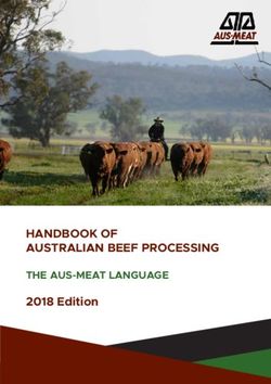 HANDBOOK OF AUSTRALIAN BEEF PROCESSING - 2018 Edition THE AUS-MEAT LANGUAGE