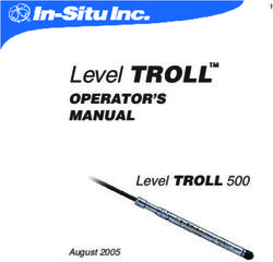 Level TROLLTMTMTMTMTM - OPERATOR'S MANUAL Level TROLL 500