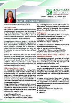 From the Principal - Blackwood High School