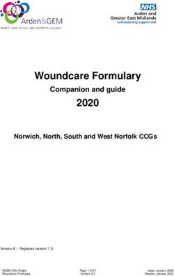 Woundcare Formulary 2020 - Companion and guide Norwich, North, South and West Norfolk CCGs - Knowledge Anglia