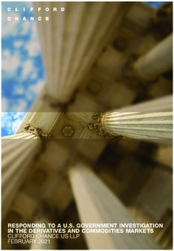 RESPONDING TO A U.S. GOVERNMENT INVESTIGATION IN THE DERIVATIVES AND COMMODITIES MARKETS CLIFFORD CHANCE US LLP FEBRUARY 2021