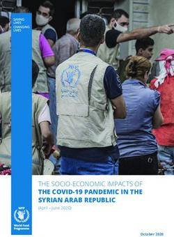 THE SOCIO-ECONOMIC IMPACTS OF THE COVID-19 PANDEMIC IN THE SYRIAN ARAB REPUBLIC - (April - June 2020) - ReliefWeb