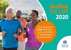 Active for Life 2020 Your guide to free and low cost activities in Kensington and Chelsea - Royal Borough of Kensington ...