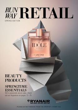 BEAUTY PRODUCTS SPRINGTIME ESSENTIALS We're passionate about value, check out our fragrances on pages 12 -15 - Ryanair