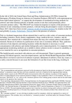 PRELIMINARY RECOMMENDATIONS ON TESTING METHODS FOR ASBESTOS IN TALC AND CONSUMER PRODUCTS CONTAINING TALC - FDA