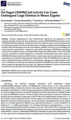 On-Target CRISPR/Cas9 Activity Can Cause Undesigned Large Deletion in Mouse Zygotes - MDPI