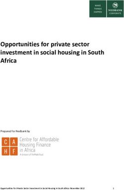 Opportunities for private sector investment in social housing in South Africa - Prepared for Nedbank by