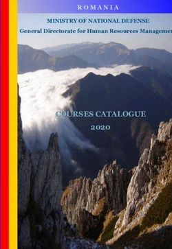 COURSES CATALOGUE 2020 - MINISTRY OF NATIONAL DEFENSE GENERAL DIRECTORATE FOR HUMAN RESOURCES MANAGEMENT - MAPN