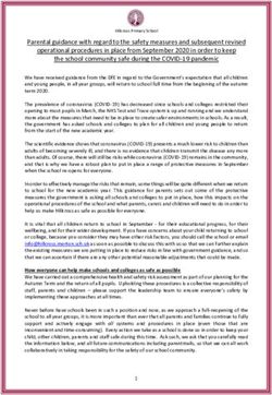 Parental guidance with regard to the safety measures and subsequent revised operational procedures in place from September 2020 in order to keep ...