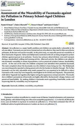 Assessment of the Wearability of Facemasks against Air Pollution in Primary School-Aged Children in London - MDPI