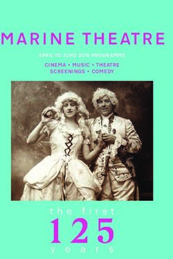 MARINE THEATRE APRIL TO JUNE 2019 PROGRAMME CINEMA MUSIC THEATRE SCREENINGS COMEDY