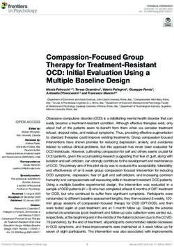 Compassion-Focused Group Therapy for Treatment-Resistant OCD: Initial Evaluation Using a Multiple Baseline Design - APC SPC