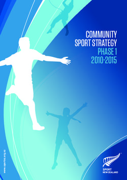COMMUNITY SPORT STRATEGY PHASE 1 2010 2015