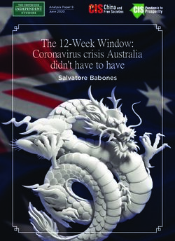 The 12-Week Window: Coronavirus crisis Australia didn't have to have - Salvatore Babones - The Centre ...