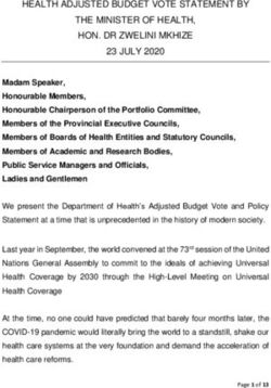 HEALTH ADJUSTED BUDGET VOTE STATEMENT BY THE MINISTER OF HEALTH, HON. DR ZWELINI MKHIZE 23 JULY 2020
