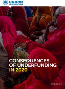 CONSEQUENCES OF UNDERFUNDING IN 2020 - SEPTEMBER 2020 - UNHCR