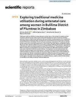 Exploring traditional medicine utilisation during antenatal care among women in Bulilima District of Plumtree in Zimbabwe - Nature