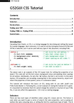 G52GUI CSS Tutorial Contents