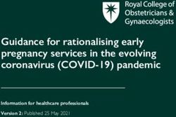 Guidance for rationalising early pregnancy services in the evolving coronavirus (COVID-19) pandemic - Version 2: Published 25 May 2021 - RCOG