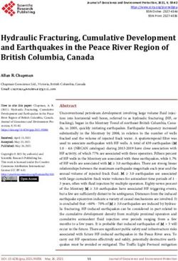 Hydraulic Fracturing, Cumulative Development and Earthquakes in the Peace River Region of British Columbia, Canada - Scientific Research Publishing